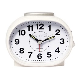Ρολόι Επιτραπέζιο ALTC-60170 Alfaone Αναλογικό Αθόρυβο με φωτισμό Κρεμ rubber-Silver