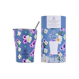 Θερμός Estia Home Art Coffee Mug SAVE THE AEGEAN 350ml GARDEN BLUE