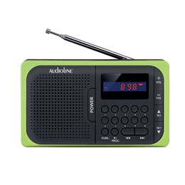 Ψηφιακό ραδιόφωνο μπαταρίας με USB και κάρτα μνήμης SD Audioline TR-210GR, Πράσινο