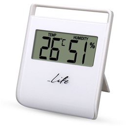 Ψηφιακό θερμόμετρο / υγρόμετρο εσωτερικού χώρου, σε λευκό χρώμα Life Flexy