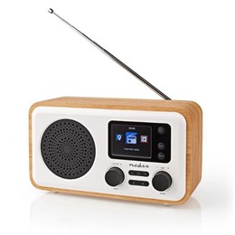 Internet, DAB+ και FM ραδιόφωνο με λειτουργία Bluetooth, σε μοντέρνο και ξύλινο σχεδιασμό, 7W NEDIS RDIN2000WT