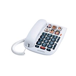 Ενσύρματο τηλέφωνο με 6 μεγάλα πλήκτρα άμεσης κλήσης Λευκό Alcatel TMAX10