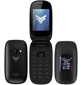 Κινητό Τηλέφωνο FlameFox Flip3 (Dual Sim) με 2 Οθόνες (1.77'' & 1.44''), Bluetooth, Κάμερα, Ραδιόφωνο (Λειτουργεί χωρίς Handsfree)