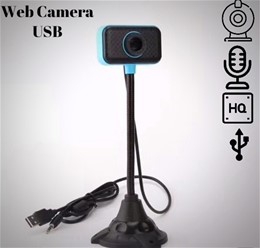 Web Camera USB με Μικρόφωνο Μαύρο-Μπλε
