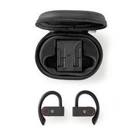TWS Bluetooth ακουστικά handsfree με ear-hook και θήκη φόρτισης NEDIS HPBT8051BK