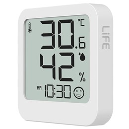 Ψηφιακό θερμόμετρο και υγρόμετρο εσωτερικού χώρου LIFE CONTEMPO WHITE