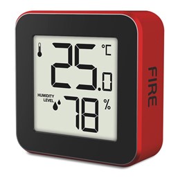 Ψηφιακό θερμόμετρο και υγρόμετρο εσωτερικού χώρου, με πλαίσιο αλουμινίου σε κόκκινο χρώμα LIFE ALU MINI FIRE 