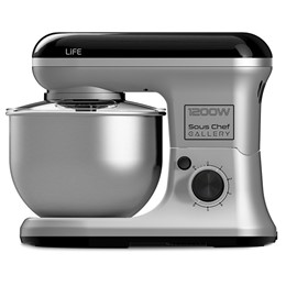 Κουζινομηχανή LIFE Sous Chef GALLERY με inox κάδο μίξης 5L, 1200W, σε μαύρο-γκρι χρώμα