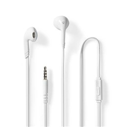 Ενσύρματα στερεοφωνικά ακουστικά με μικρόφωνο και βύσμα jack 3.5mm, Nedis HPWD2021WT, Λευκά
