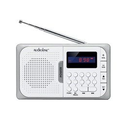 Ψηφιακό ραδιόφωνο μπαταρίας με USB και κάρτα μνήμης SD Audioline TR-210WH, Λευκό