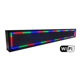 Ηλεκτρονική πινακίδα κυλιόμενων μηνυμάτων, WiFi, 165x23cm, RGB LED