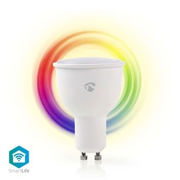 Wi-Fi έξυπνη λάμπα Nedis LED σε RGB και θερμό λευκό, GU10, 4,5W, 380lm WIFILC10WTGU10