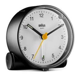 Αναλογικό ρολόι ξυπνητήρι Braun BC01BW, Μαύρο