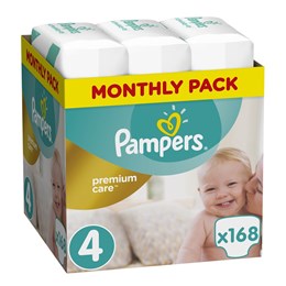 Πάνες Pampers Monthly Pack Premium Care No 4 (8-14Kg) 168 τμχ