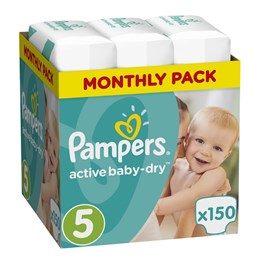 Πάνες Pampers Monthly Pack Active Baby Dry No 5 (11-18Kg) 150 τμχ