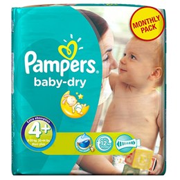 Πάνες Pampers Baby Dry Maxi Plus 1x152 Monthly Pack Νο 4+ (9-20kg)