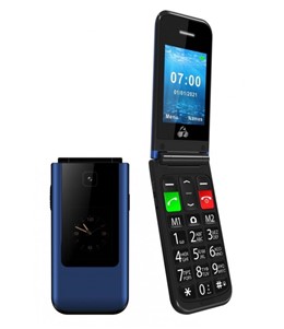 Κινητό Τηλέφωνο POWERTECH  Sentry Dual II, 2 οθόνες, SOS Call, μπλε