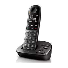 Ασύρματο τηλέφωνο Philips XL4951DS/34, Με ελληνικό μενού, Τηλεφωνητής, Μαύρο